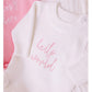 Confetti Kidz Chunky Knit Romper - Hello World - Blush Pink Font