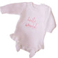 Confetti Kidz Chunky Knit Romper - Hello World - Blush Pink Font