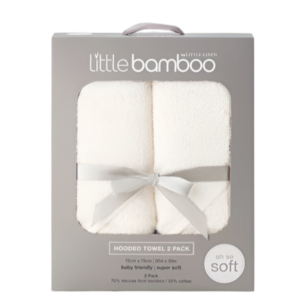 Little Bamboo Hooded Towel 2 Pk - Natural