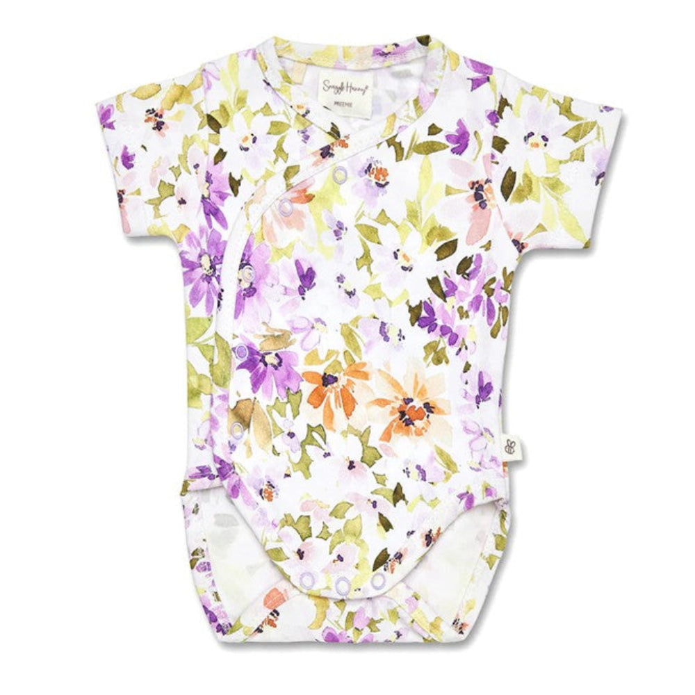 Snuggle Hunny Organic Short Sleeve Kimono Bodysuit - Isla