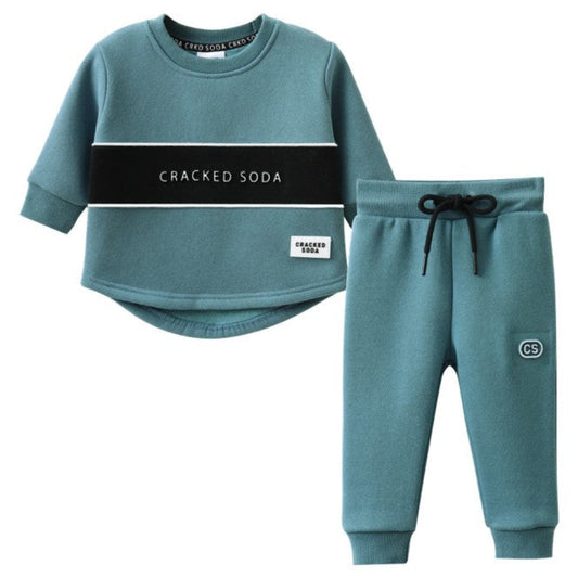 Cracked Soda 2 pce Crew Set - Teal