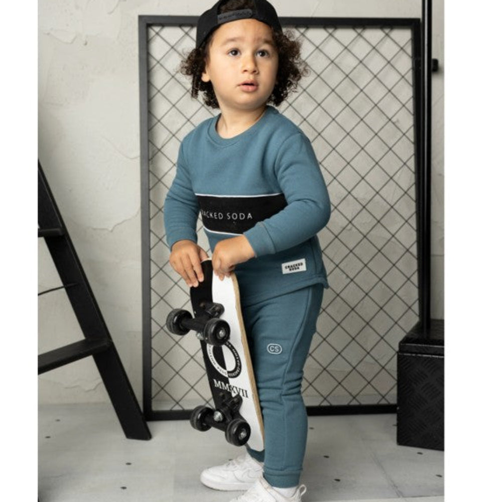 Cracked Soda 2 pce Crew Set - Teal