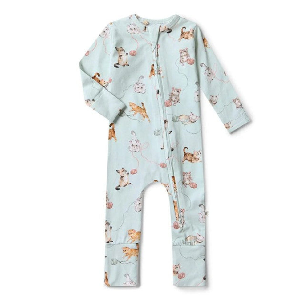 Snuggle Hunny Organic Snugglesuit Convertible Romper - Kittens