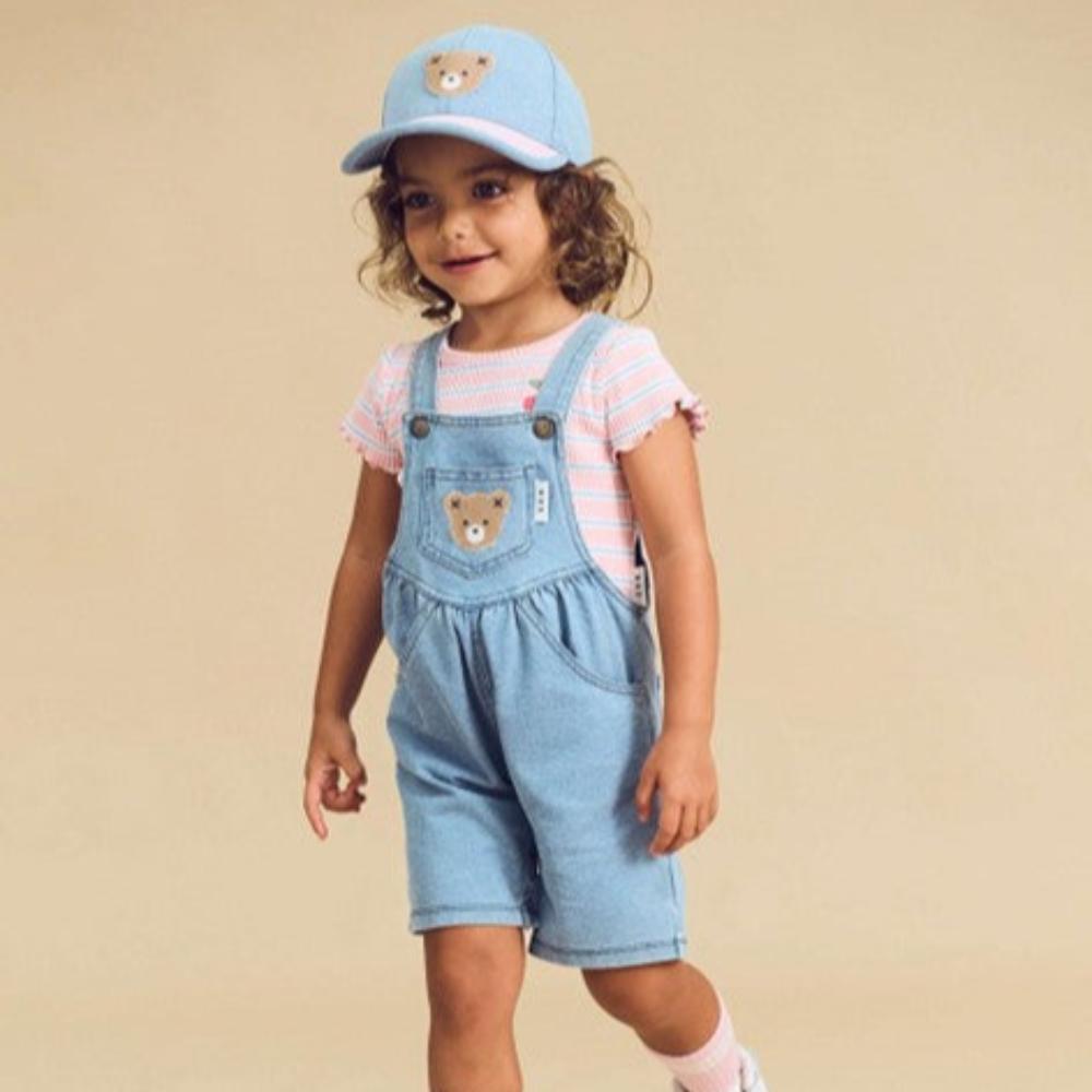 Huxbaby Huxbear Knit Denim Short Overalls