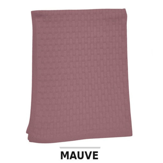 Thread the Word Lattice Knitted Bassinet Blanket - Mauve