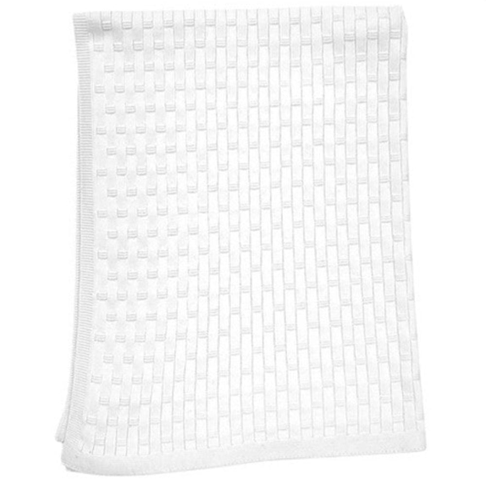 Thread the Word Lattice Knitted Bassinet Blanket - White