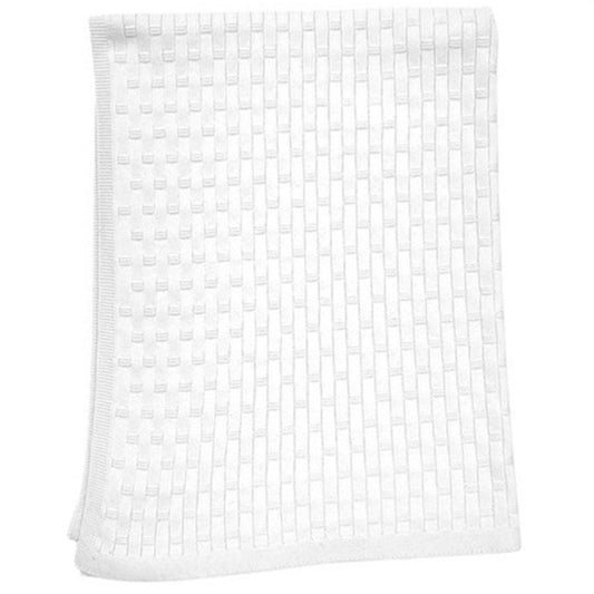 Thread the Word Lattice Knitted Bassinet Blanket - White