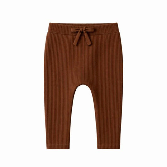 Confetti Kidz Ribbed Leggings - Chocolate