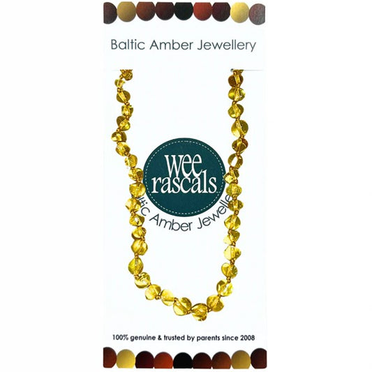 Wee Rascals Amber Infant Necklace 33cm Lemon