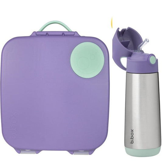B.Box Lunch Box + SS Insulated Drink Bottle 500 ml - Lilac Pop