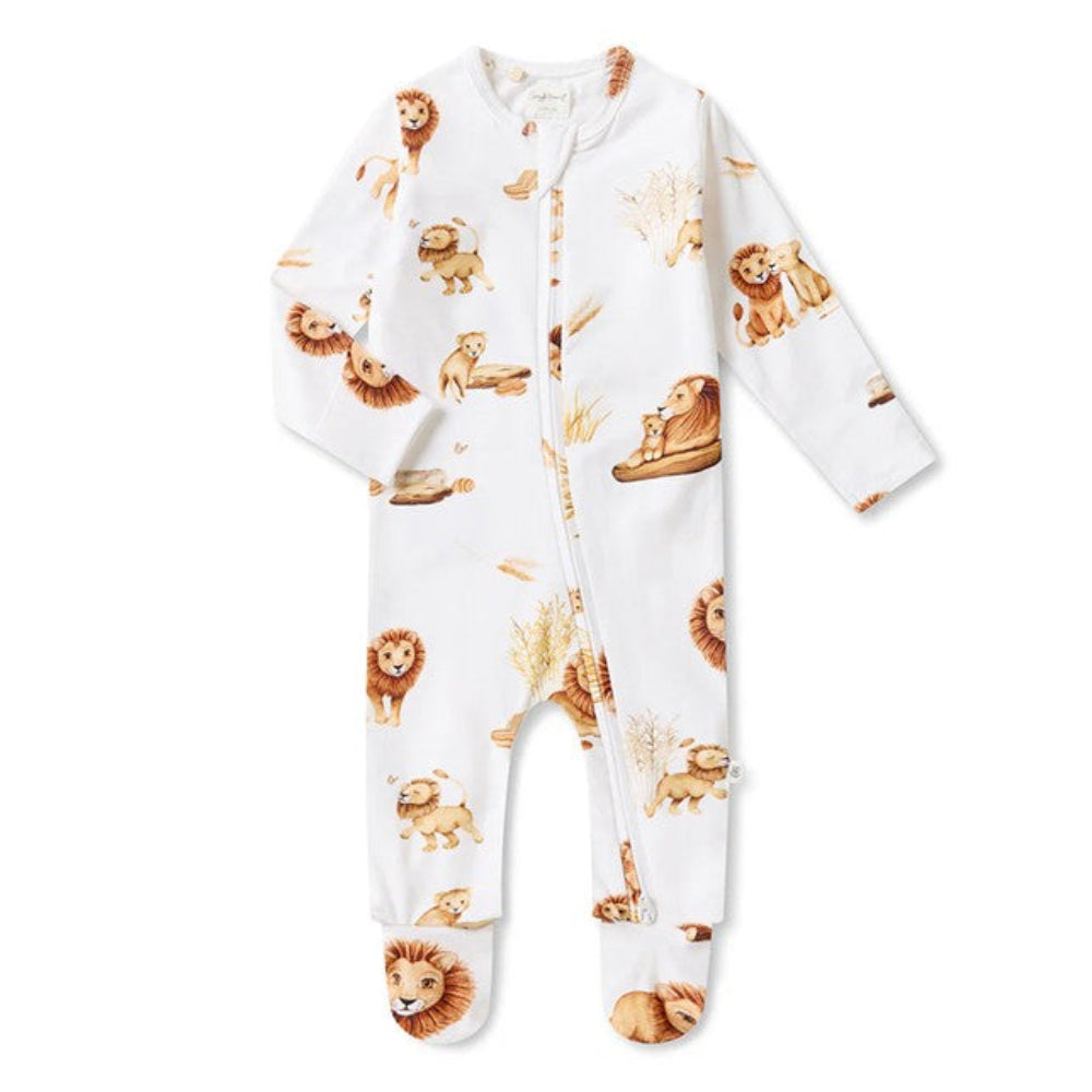 Snuggle Hunny Organic Snuggle Sleepsuit Zip Footie - Lion