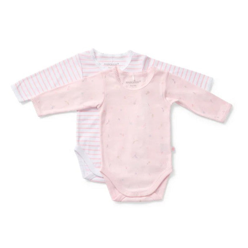 Marquise Long Sleeve Bodysuit 2 pk - Pink print