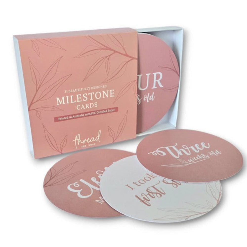 Thread the Word Milestone Cards - Blush