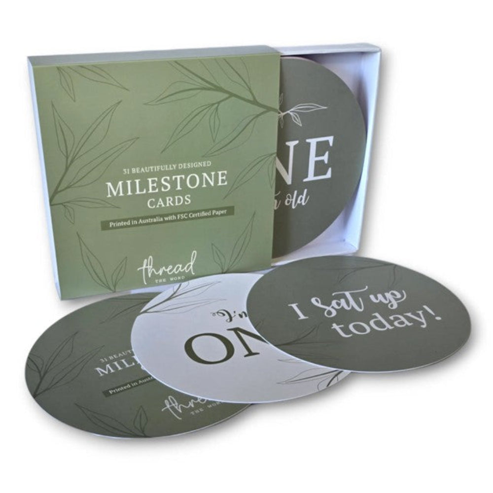Thread the Word Milestone Cards - Sage
