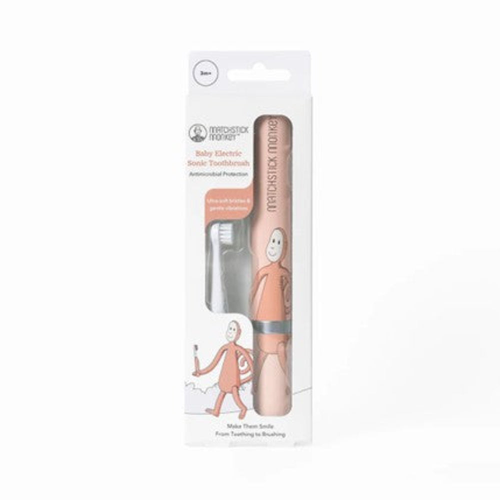 Matchstick Monkey Baby Sonic Dusty Pink Toothbrush