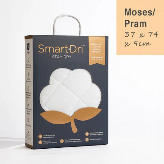 Living Textiles Smart Dri Fitted Mattress Protector - Moses/Pram
