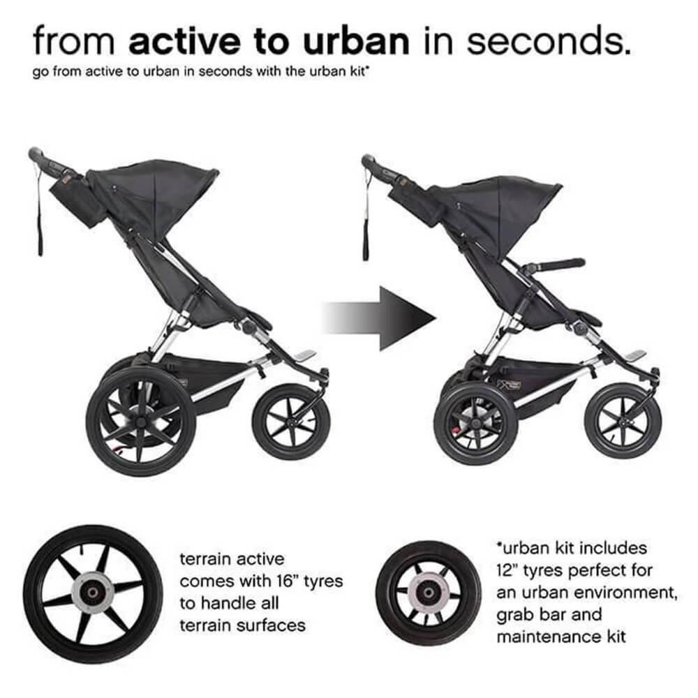 Mountain Buggy Urban Jungle, Terrain  +One Carrycot Plus Black