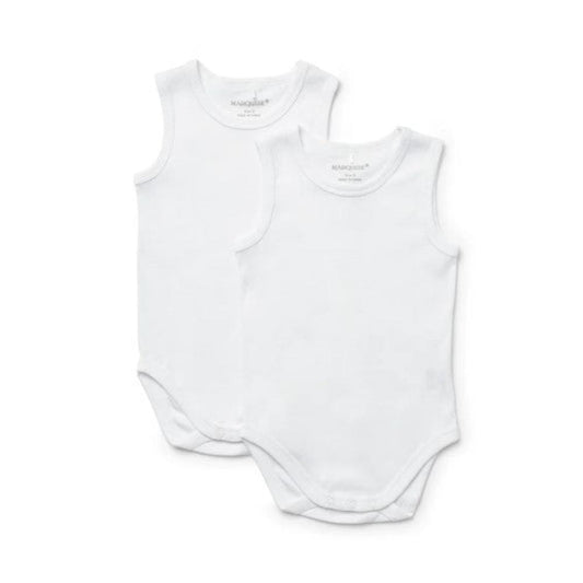 Marquise 2 Pk Sleeveless Bodysuit - White