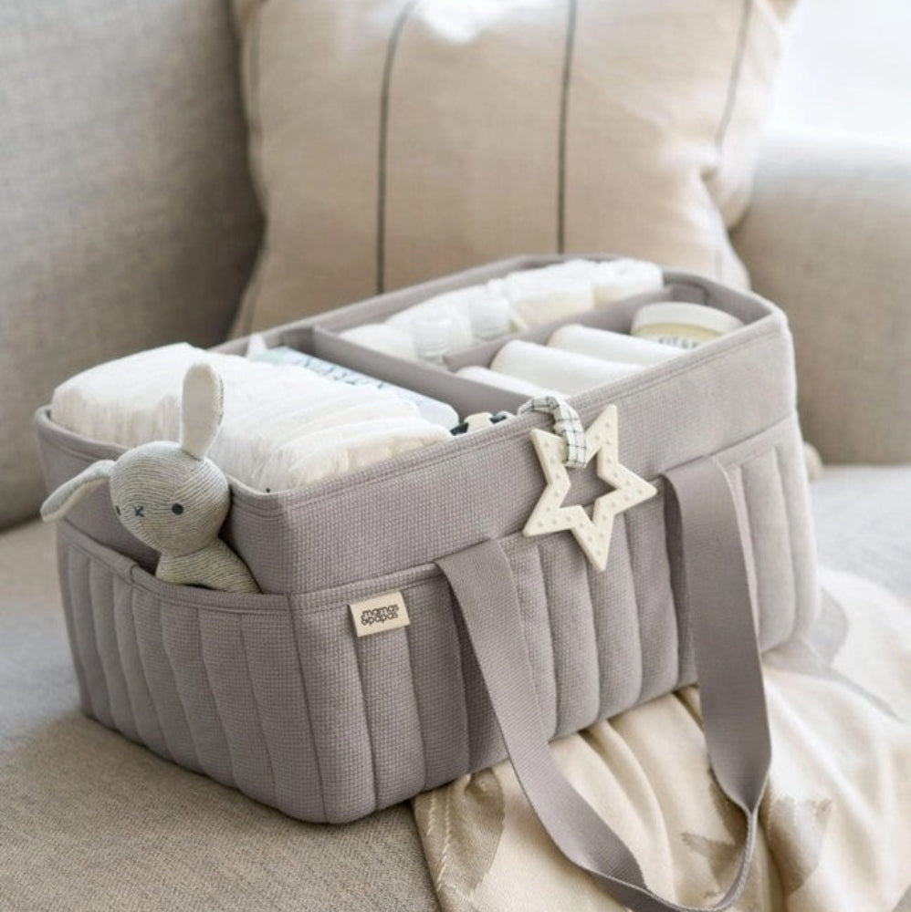 Mamas & Papas Nappy Caddy - Grey Waffle