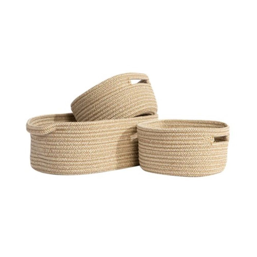 Living Textiles 3 pce Rope Storage Set - Natural Tone