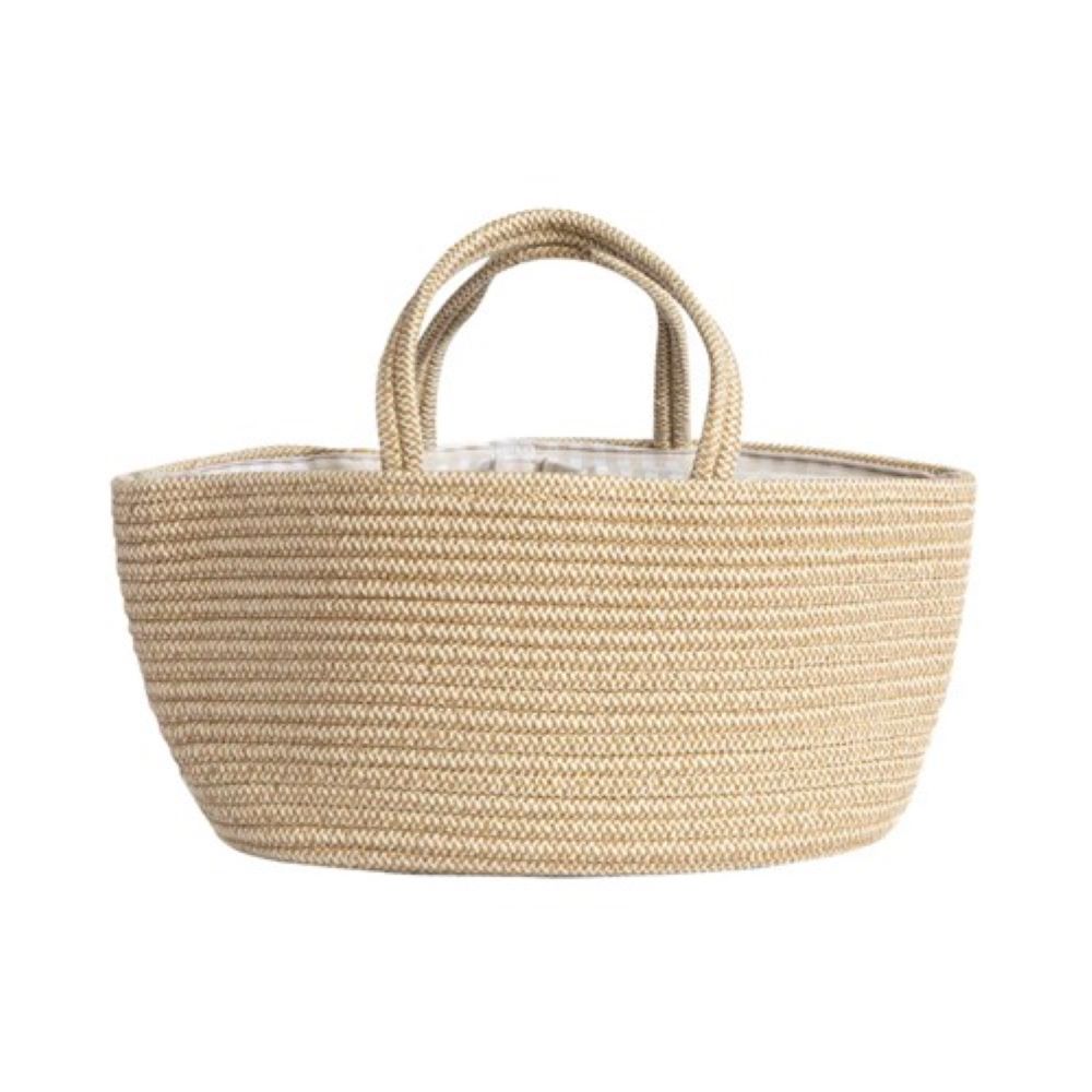 Living Textiles Cotton Rope Nappy Caddy - Natural Tone