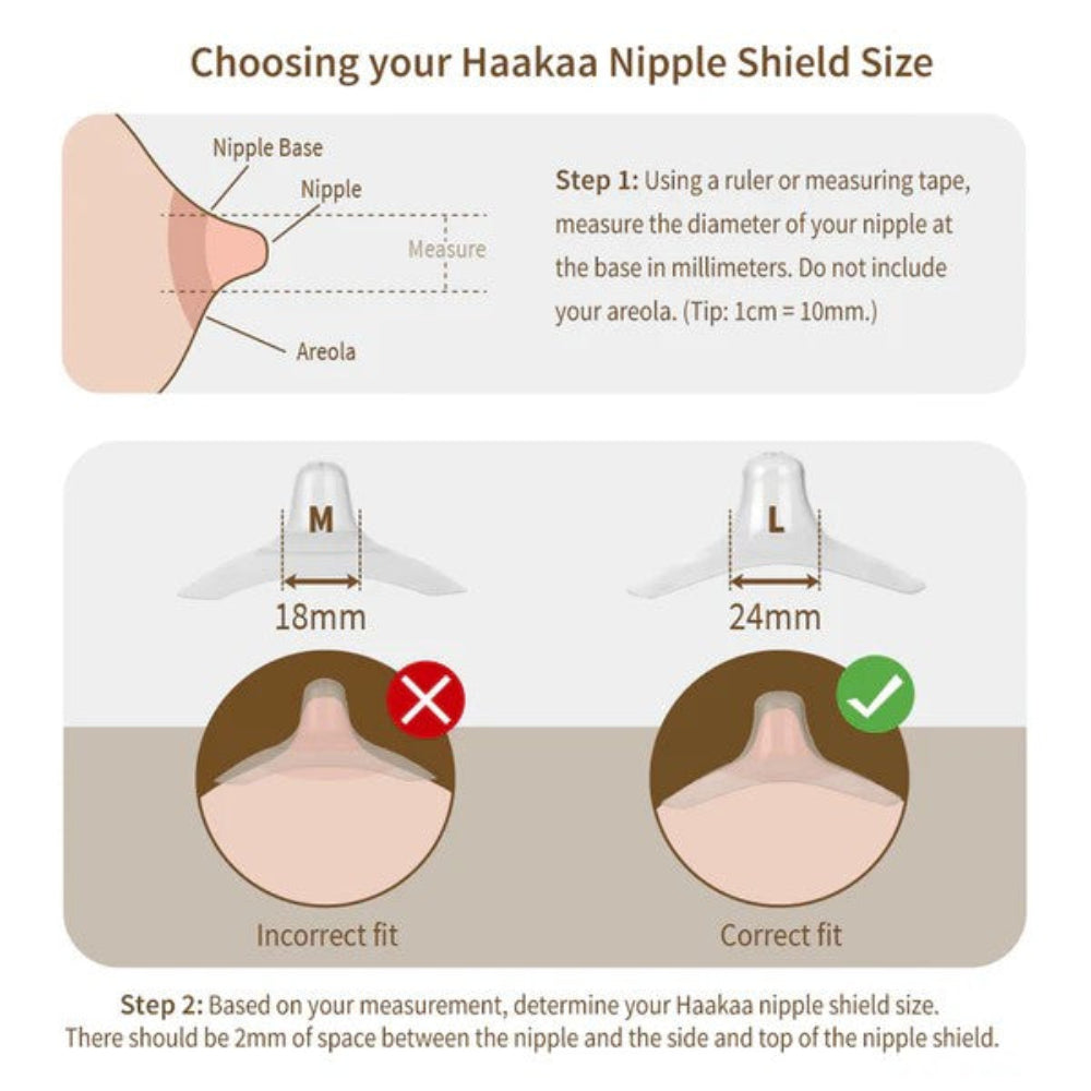 Haakaa Ultra Thin Silicone Nipple Shield - 2 pk