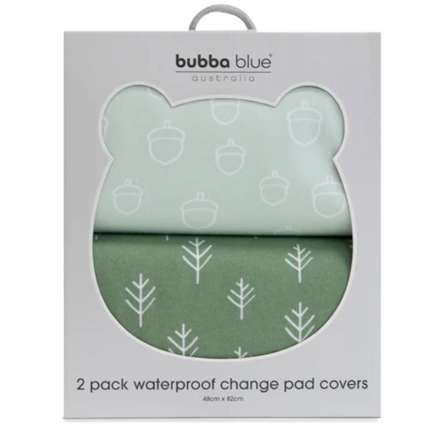 Bubba Blue Nordic Waterproof Change Mat Covers Avocado/Forest 2 pk