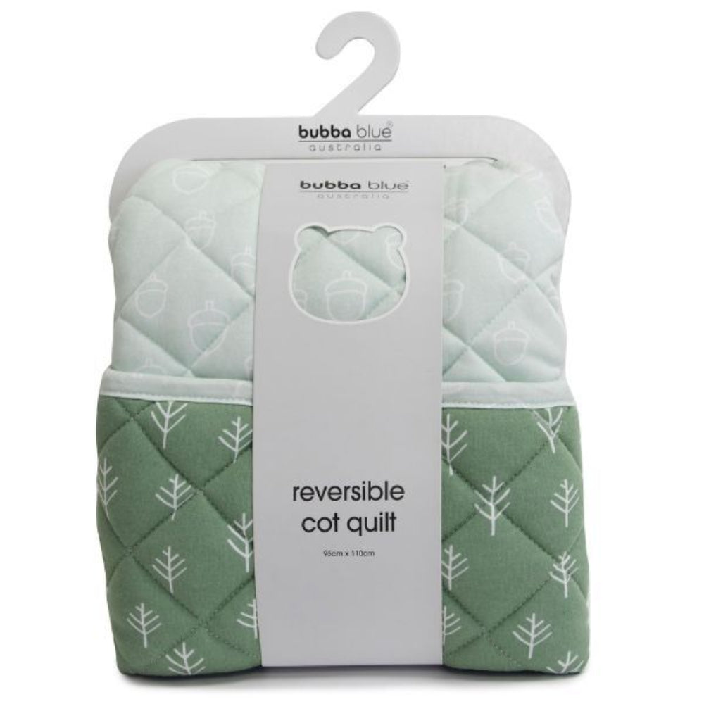 Bubba Blue Nordic Reversible Cot Quilt/Playmat Avocado/Forest