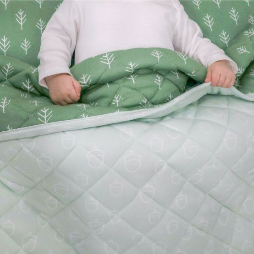 Bubba Blue Nordic Reversible Cot Quilt/Playmat Avocado/Forest