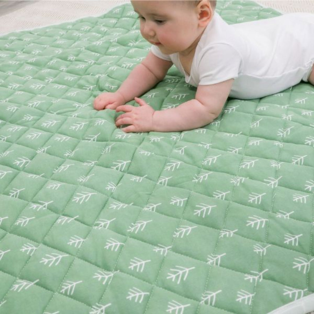 Bubba Blue Nordic Reversible Cot Quilt/Playmat Avocado/Forest