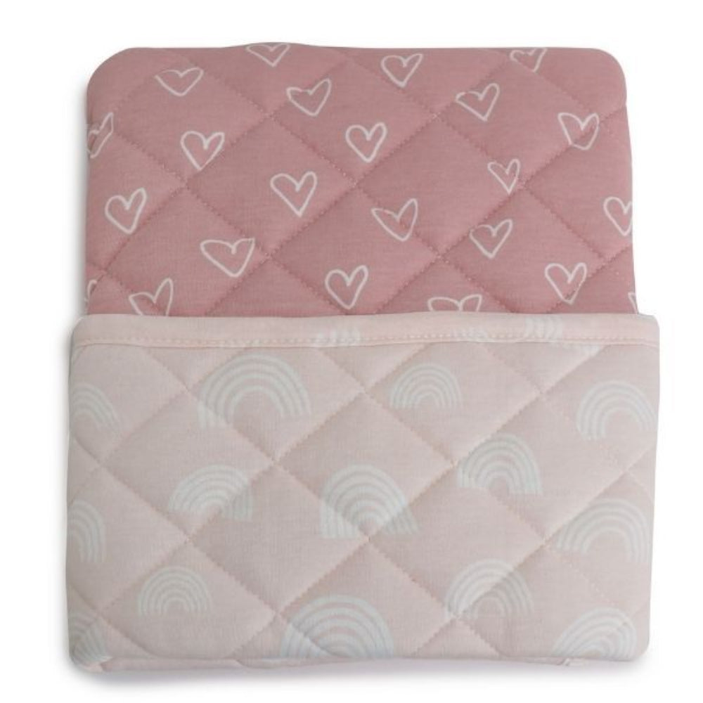 Bubba Blue Nordic Reversible Cot Quilt/Playmat Dusty Berry/Rose