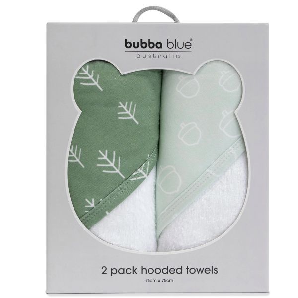 Bubba Blue Nordic Hooded Towel Avocado/Forest 2 pk