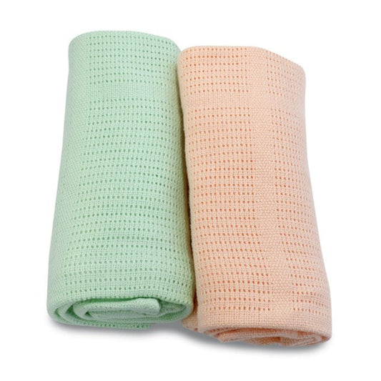 Bubba Blue Nordic Sorbet 2pk Cellular Blanket Orange/Pear