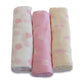 Bubba Blue Nordic Sorbet 3pk Muslin Wrap Strawberry/Cherry