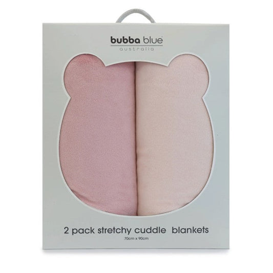 Bubba Blue Nordic 2 pk Stretchy Velour Cuddle Blankets - Berry/Rose