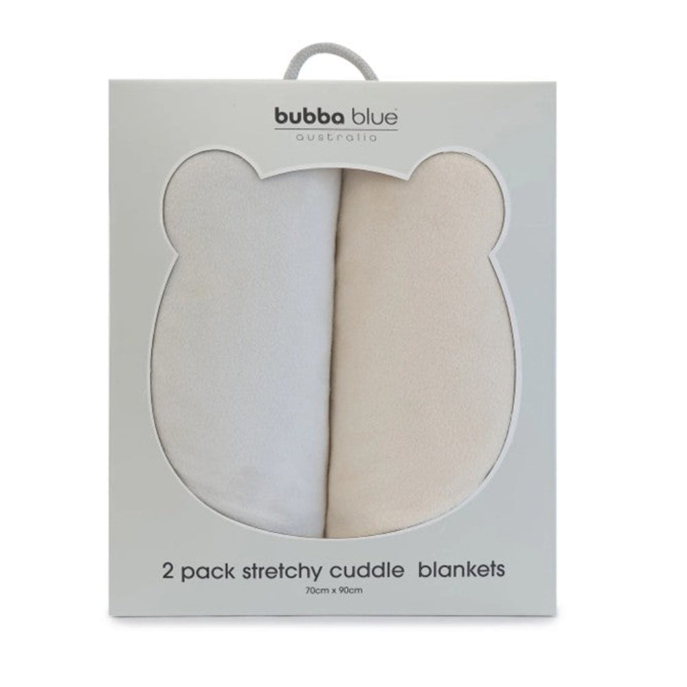 Bubba Blue Nordic 2 pk Stretchy Velour Cuddle Blankets - Grey/Sand