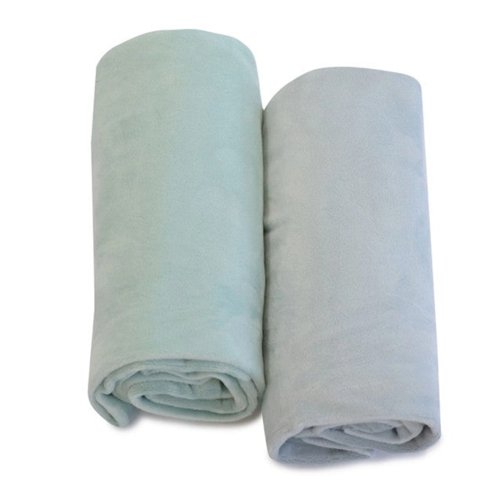 Bubba Blue Nordic 2 pk Stretchy Velour Cuddle Blankets - Sky/Mint