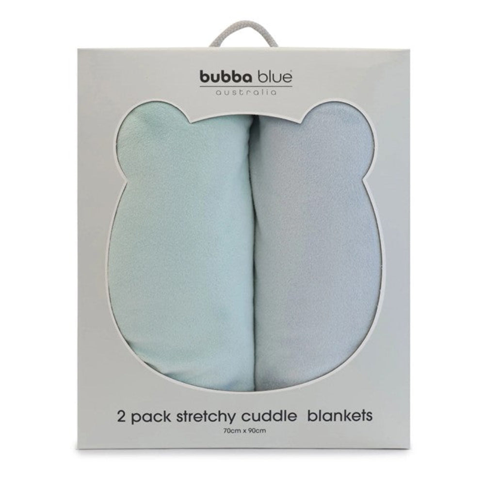 Bubba Blue Nordic 2 pk Stretchy Velour Cuddle Blankets - Sky/Mint