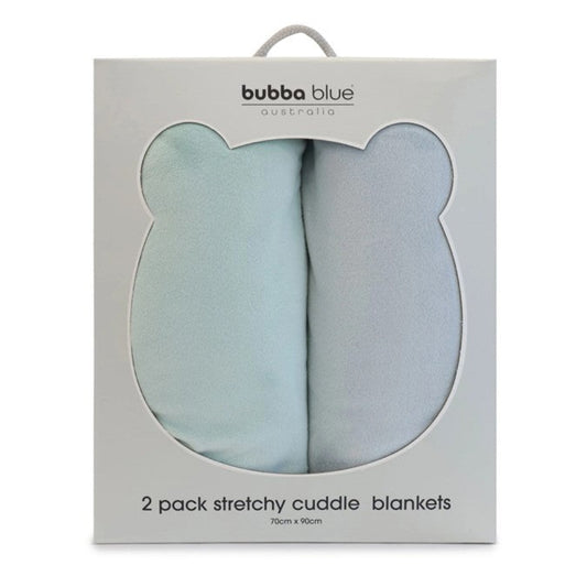 Bubba Blue Nordic 2 pk Stretchy Velour Cuddle Blankets - Sky/Mint
