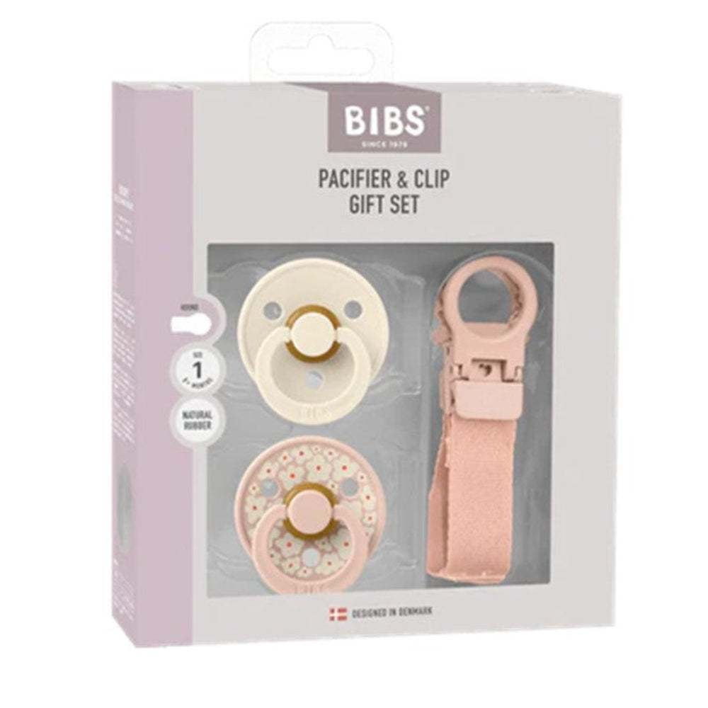Bibs Colour Dummy & Loop Clip Gift Set - Blush