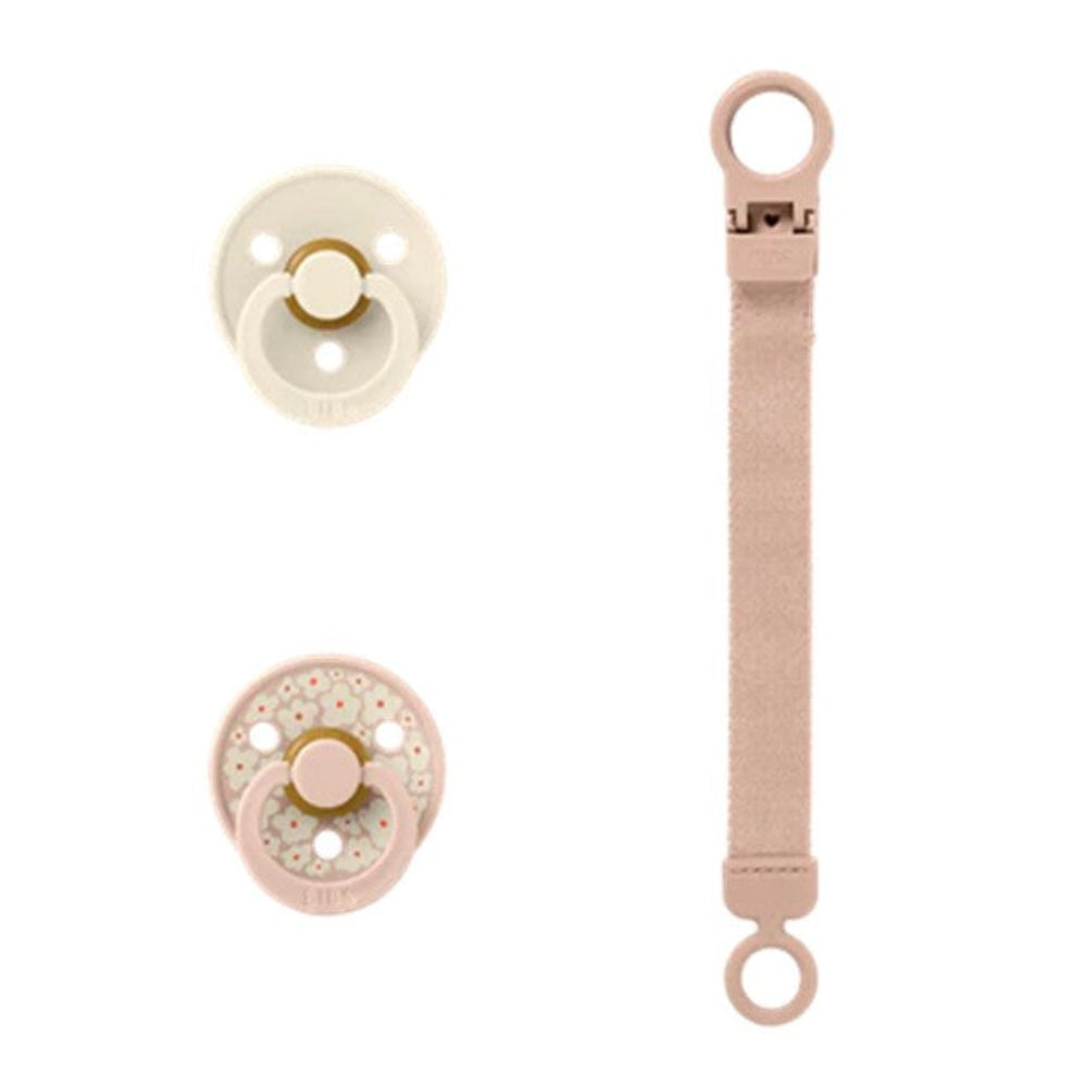 Bibs Colour Dummy & Loop Clip Gift Set - Blush