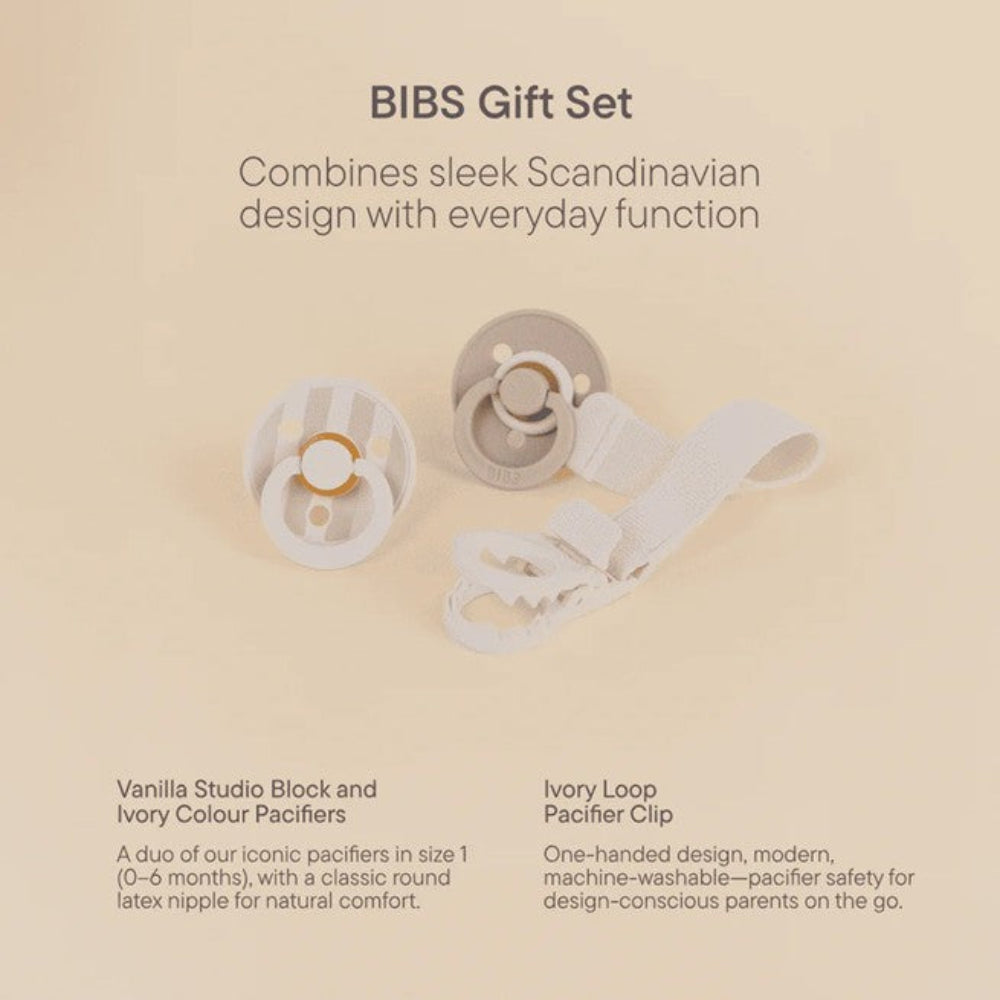 Bibs Colour Dummy & Loop Clip Gift Set - Blush