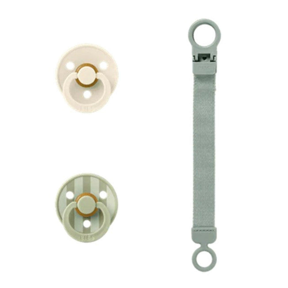Bibs Colour Dummy & Loop Clip Gift Set - Sage