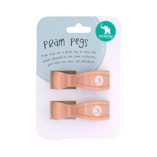 All4Ella Pram Pegs 2 Pack - Peach