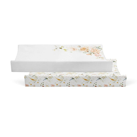 Bubba Blue Bamboo 2pk Waterproof Change Mat Covers - Peonies