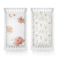 Bubba Blue Bamboo 2pk Jersey Cot Fitted Sheets - Peonies