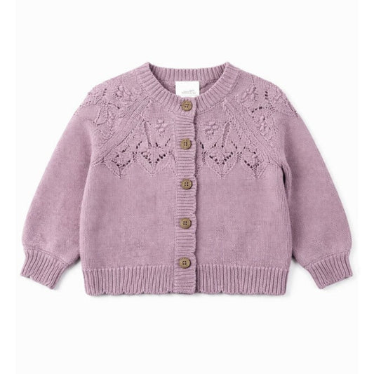 Aster + Oak Pink Detailed Knit Cardigan