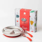 Lion + Lady Stainless Steel Toddler Plate with Fork and Spoon - Fuschia Pink