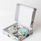 Lion + Lady Stainless Steel Toddler Plate with Fork and Spoon - Mint