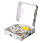 Lion + Lady Stainless Steel Toddler Plate with Fork and Spoon - Buttercup Yellow